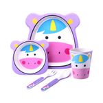 GET FRESH Unicorn Bamboo Kids Set - Reusable Kids Dishes for Daily Use