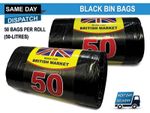 100 HEAVY DUTY BLACK BIN BAGS REFUSE SACKS THICK STRONG  RUBBISH BAGS BIN LINERS