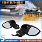 For 2013-2017 Ford Fiesta Mk7 L/R Side Door Wing Mirror Electric Heated Gloss