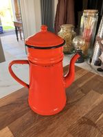 French Red Enamel Coffee Pot 26cm Tall