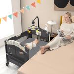 3-in-1 Baby Travel Cot with Bassinet, Changing Table and Playpen Portable