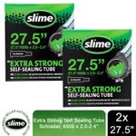 Slime Bike Inner Tube Self Sealing 27.5" 650b, Schrader, Mountain Bike, 2 Pack