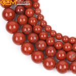 Round Natural Red Jasper Loose Beads For Jewelry Making Strand 15" 2mm Big Hole