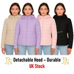 Ladies Womens Coat Winter Jacket Quilted Hood Puffer Zip Pockets Padded Warm NEW