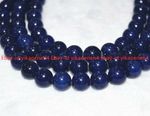 6mm Sri Lanka Deep Blue Sapphire Round Loose Gemstone Beads 15"