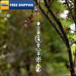 Crystal Sun Catchers Moon Star Hanging Ornament Garden Wind Catcher Chimes Decor
