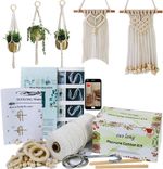 Beginners Macrame Kit for Adults,Featuring 3mm Macrame Cord,Wooden Book.All You
