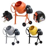 Professional Cement Mixer 120/140 Litre Electric Concrete Mixing Drum w/ Wheels