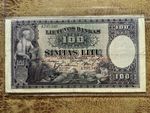 Lithuania 100 Litu Old Smetona's Time 1928 Banknote. Kaunas