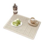 Coffee Machine Mat 30x50cm for Machines Mugs and 50L x 30W cm, Beige