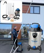 Gutter Vacuum Kit 7.5m Aluminium Poles 1400W Wet Dry Vacuum Cleaner Lightweight