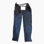 Just Togs suede leather full working riding chaps horse equestrian gaiters navy 