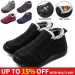 Mens Winter Warm Faux Fur Lined Waterproof Non-slip Snow Ankle Boots Shoes UK