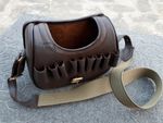 Cowhide Real Leather Hunting Shotgun Cartridges Holder Shooting Ammo Bag