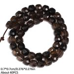 7mm Faceted Smoky Quartz Gemstone Beads Jewellery Making 45 Pieces