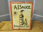 RARE ANTIQUE LITHOGRAPHED 'A1 SAUCE' TIN ADVERTISING SIGN (c.1900-1920).