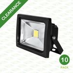 10 X Lumineux FL100 LED Floodlight 20W 4000K Black 400716-BL