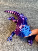 Articulated purple&blue bearded dragon 3D Printed Fidget Flexible Desk Pet Gift