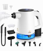 TJ·ocean Handheld Steam Cleaner 450ml, 12-Piece Accessory Kit, 5m Cord, White