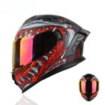 Full Face Helmet Crash Motorbike Protective Gear Men Women Motorcycle 2Sun Visor