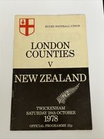 1978 London Counties vs New Zealand Rugby Union Programme
