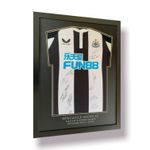 Frame For Signed Football Shirt with black frame silver wording of your choice