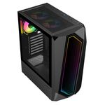 Game Max Gaming PC Case Black Mid ATX Tower 3x 120MM ARGB Fans Glass Panel
