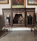 Vintage French Style Sideboard Cabinet – Burgundy & Gold – Ornate Baroque