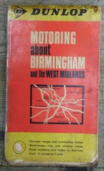 Vintage DUNLOP Motoring about Birmingham and the West Midlands Road Map 1955