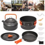 Camping Cookware Set Outdoor Cooking Pot Pan Kettle Gas Stove Kit Hiking Picnic