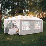 3x6M Gazebo Marquee Party Tent With 6 Sides Garden Patio Outdoor Canopy White UK