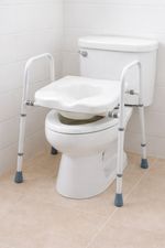Raised toilet seat frame handles height & width adjustable elderly disabled
