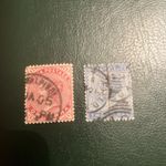 INDIA QUEEN VICTORIA ONE ANNA AND TWO ANNAS STAMPS