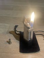 Vintage Dunhill Rollagas Lighter Silver Plated Serviced With Pouch And Adapter