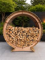 WOODEN ROUND LOG STORE STORAGE GARDEN