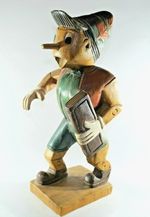 Rare Wooden Pinocchio Ornament Figure | Unique Handcrafted Display Model