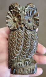 Small Carved Oak Owl , Charming (10cm Tall)