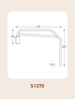 Bus Coach Heavy Duty Cast Mirror Arm Throw 600mm Drop 480mm Arm Dia 19mm Arcol