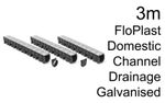 3m Channel Drainage FloPlast D751 Domestic Driveway Galvanised Steel Grating