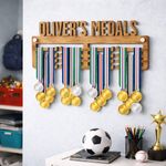 Personalised Medal Hanger Wooden Medal Holder Wall Display Sign 9mm Heavy Duty