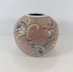 Chinese stone finish family rose porcelain vase
