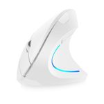 TriLine Wireless Ergonomic Vertical Mouse, 2.4G USB Cordless Right Hand - White