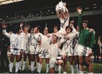 MULTI HAND SIGNED 1972 FA CUP PHOTO LEEDS UNITED COA AUTOGRAPH UTD PETER LORIMER
