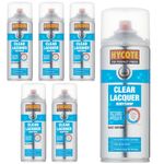 Hycote Clear Fast Drying Lacquer Spray Paint 400ml x6
