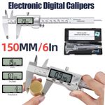 Digital Vernier Caliper Micrometer Gauge 6" 150mm Steel Accurate Measuring Tool