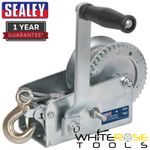 Sealey Winch Geared Hand Winch 900kg Capacity with Cable Steel Manual Brake