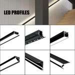 Black 1M Aluminium LED Strip Light Profile Channel Extrusion Housing Track Bar