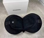 Chanel Sleeping Eye Mask Travel Pillow Black Velvet Soft- NEW