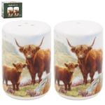Salt & Pepper Shakers Highland Cow Pots Spices Condiment Dispenser Tableware