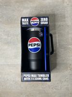 Pepsi Max Steel Tumbler Cup 1200ml capacity with 2 x 330ml Cans | NEW 